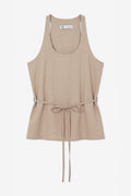 Modal Thick Strapped Blouse Beige