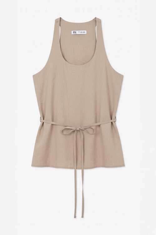 Modal Thick Strapped Blouse Beige