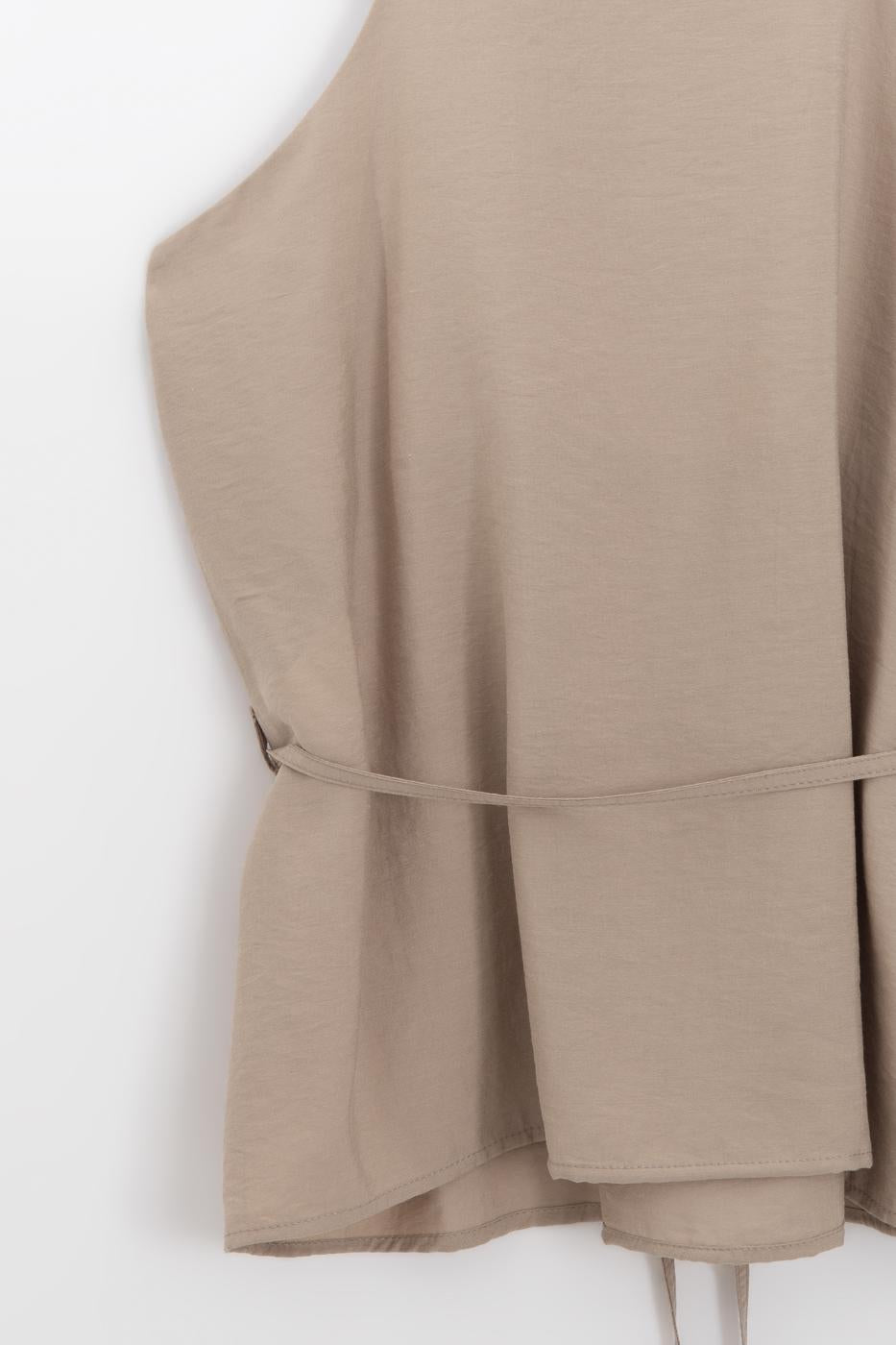 Modal Thick Strapped Blouse Beige