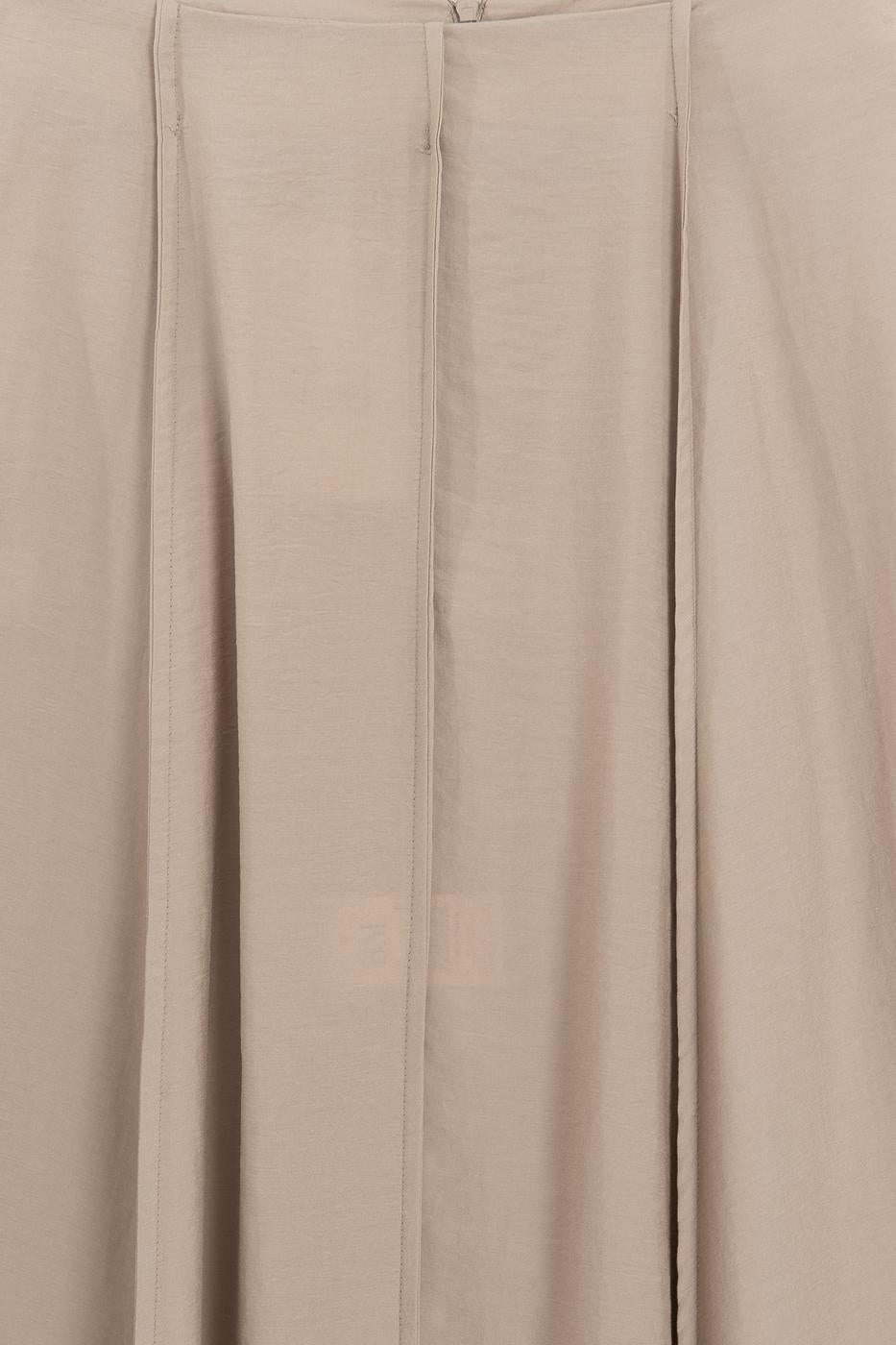 Modal Ruffled Midi Skirt Beige