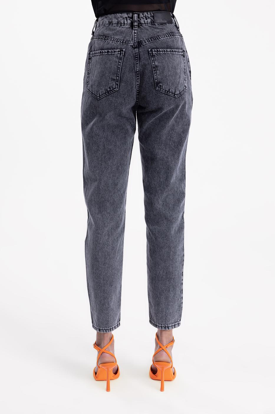 Mom Fit Denim Pants Anthracite