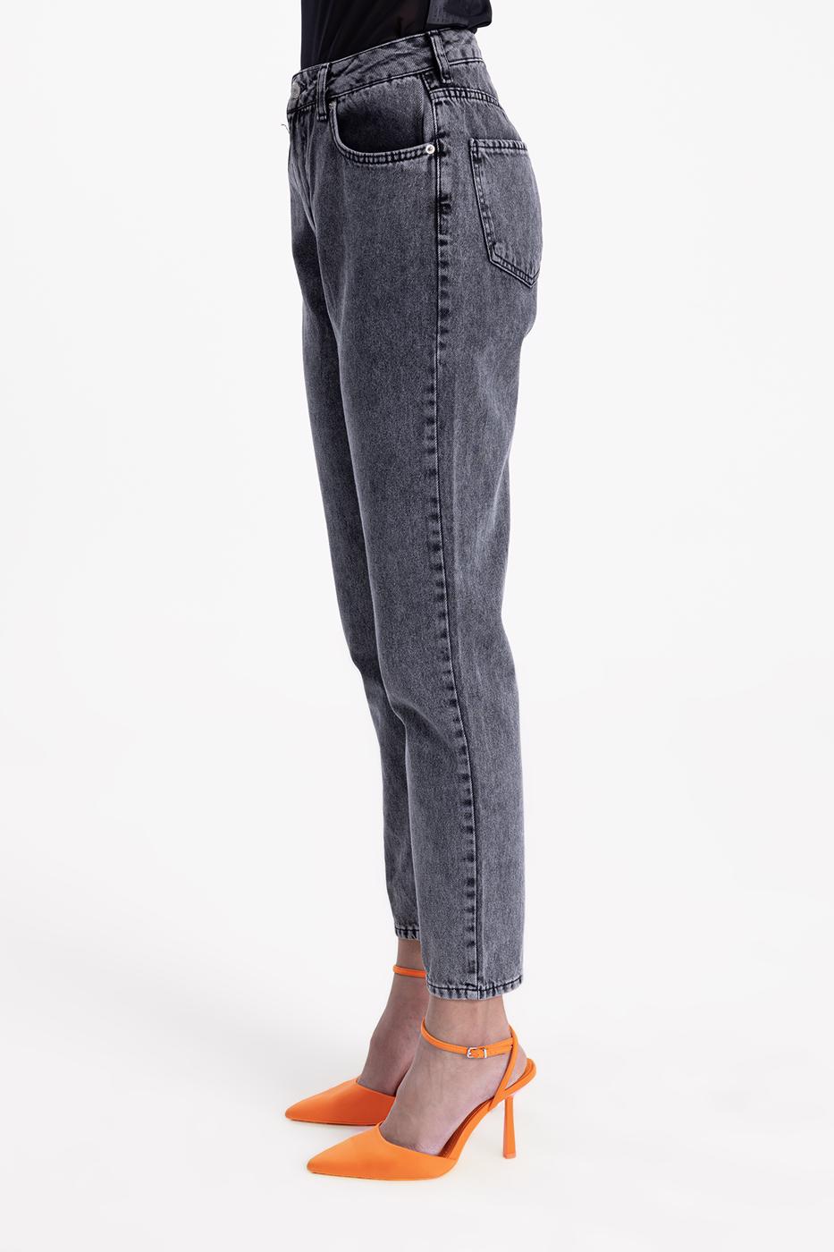 Mom Fit Denim Pants Anthracite