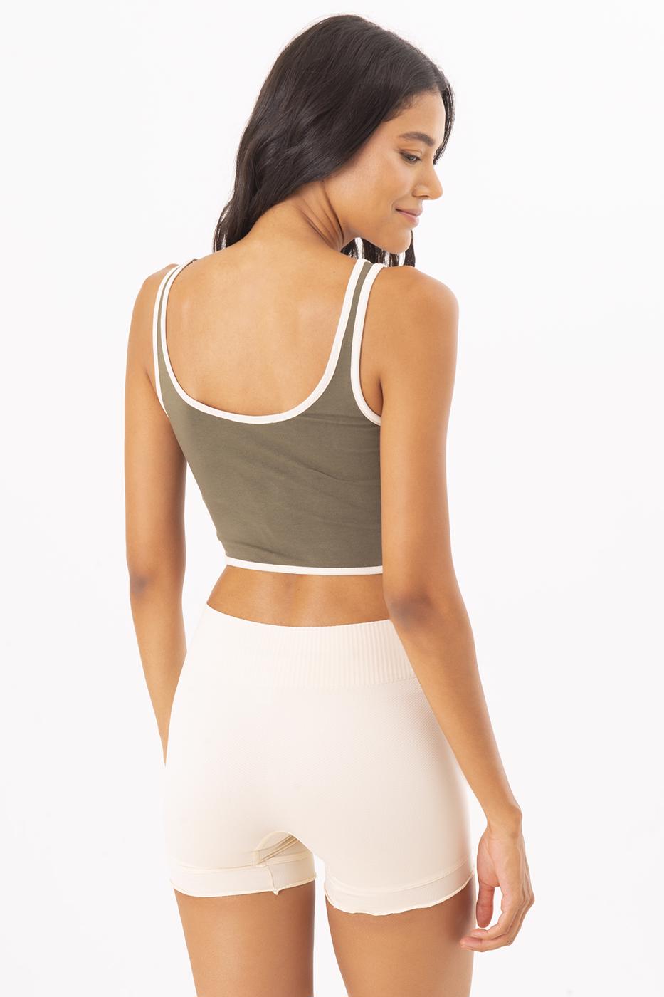 Embroided Cami Top Khaki