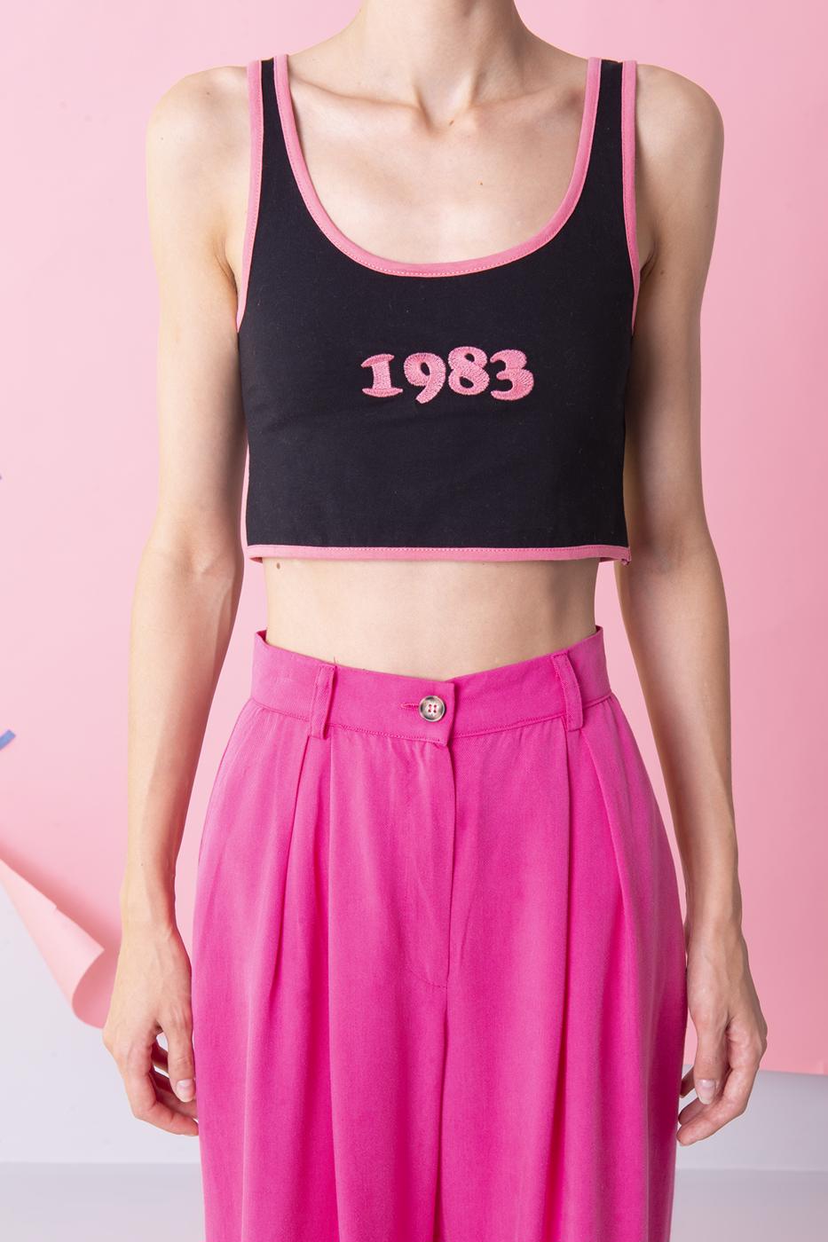 Embroided Cami Top Black