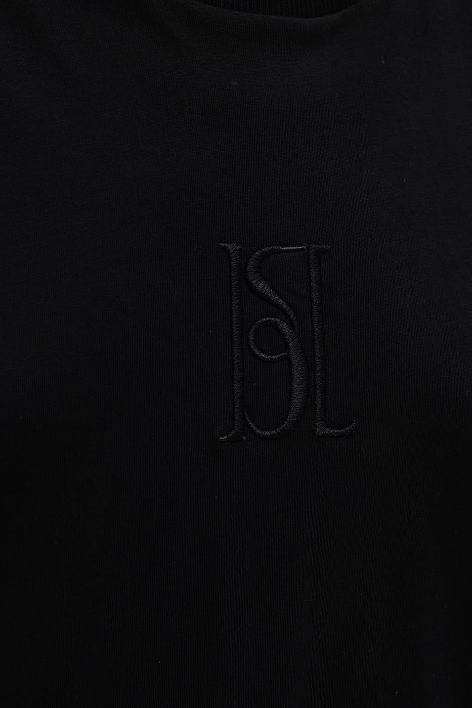 Embroidered Basic Tshirt Black