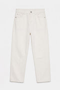 Regular Waist Straight Cut Trousers White