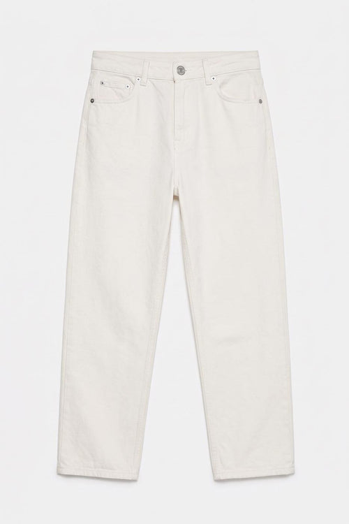 Regular Waist Straight Cut Trousers White
