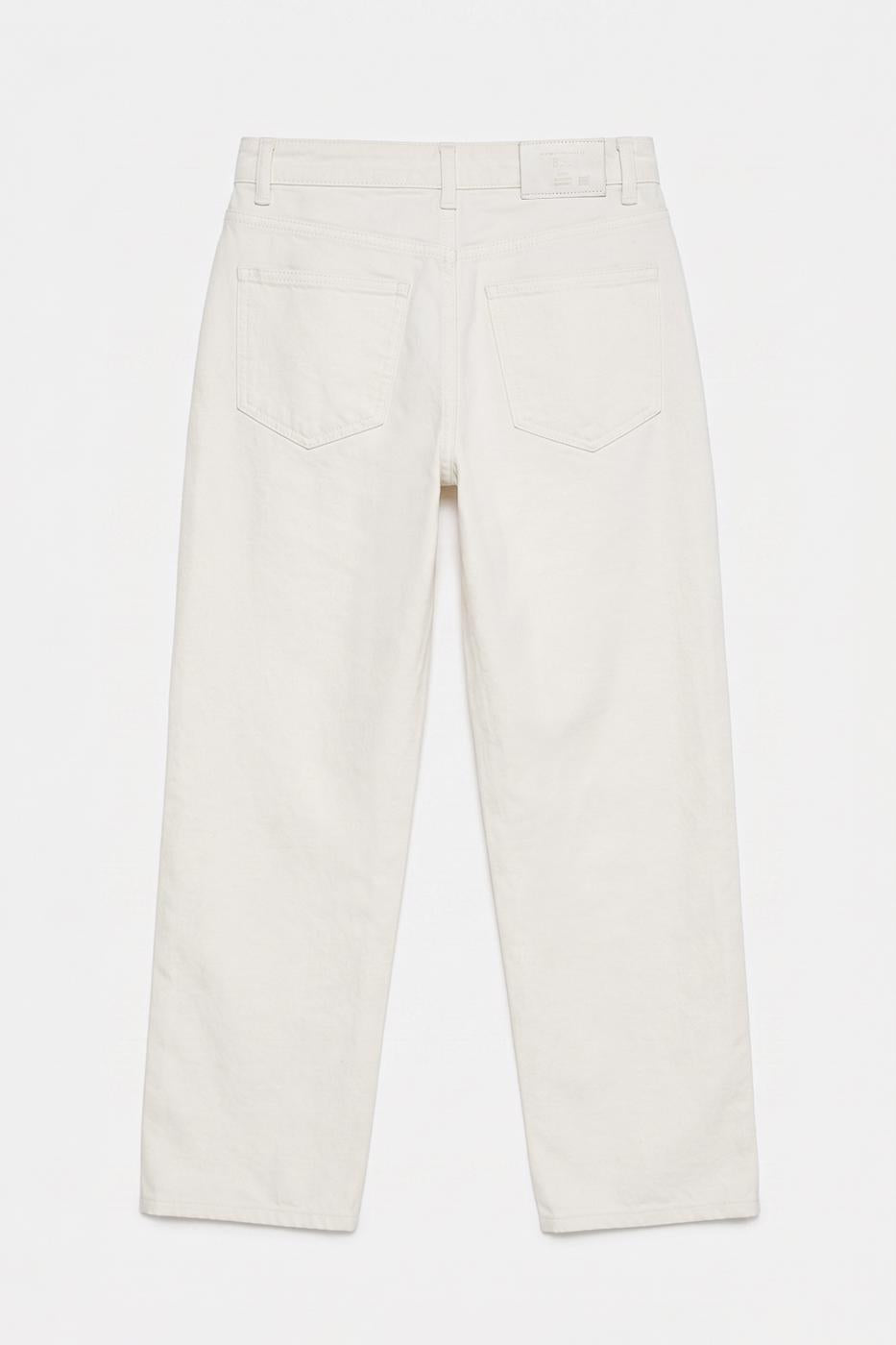 Regular Waist Straight Cut Trousers White