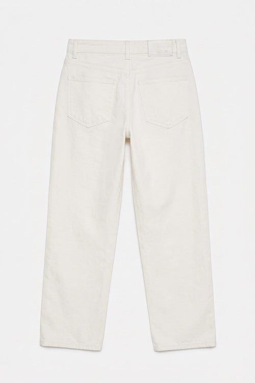 Regular Waist Straight Cut Trousers White