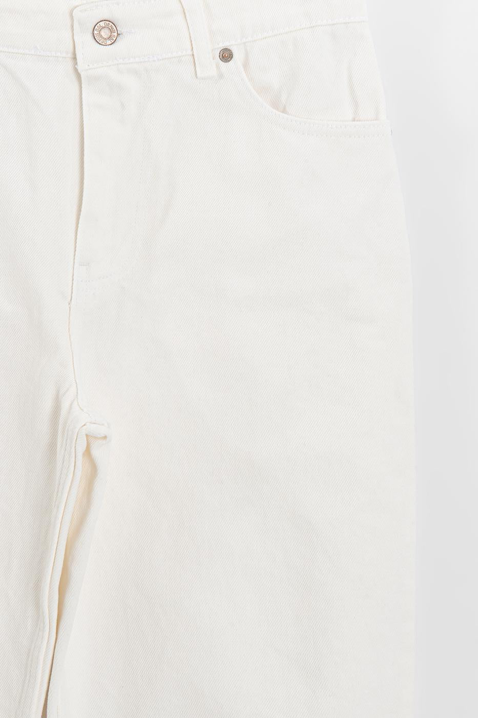 Regular Waist Straight Cut Trousers White