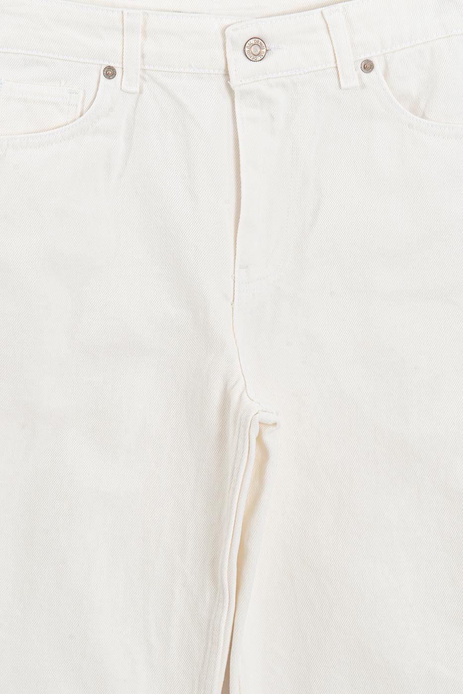 Regular Waist Straight Cut Trousers White