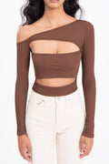 Open shoulder crop top