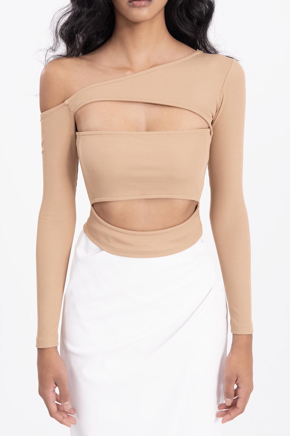 Open shoulder crop top