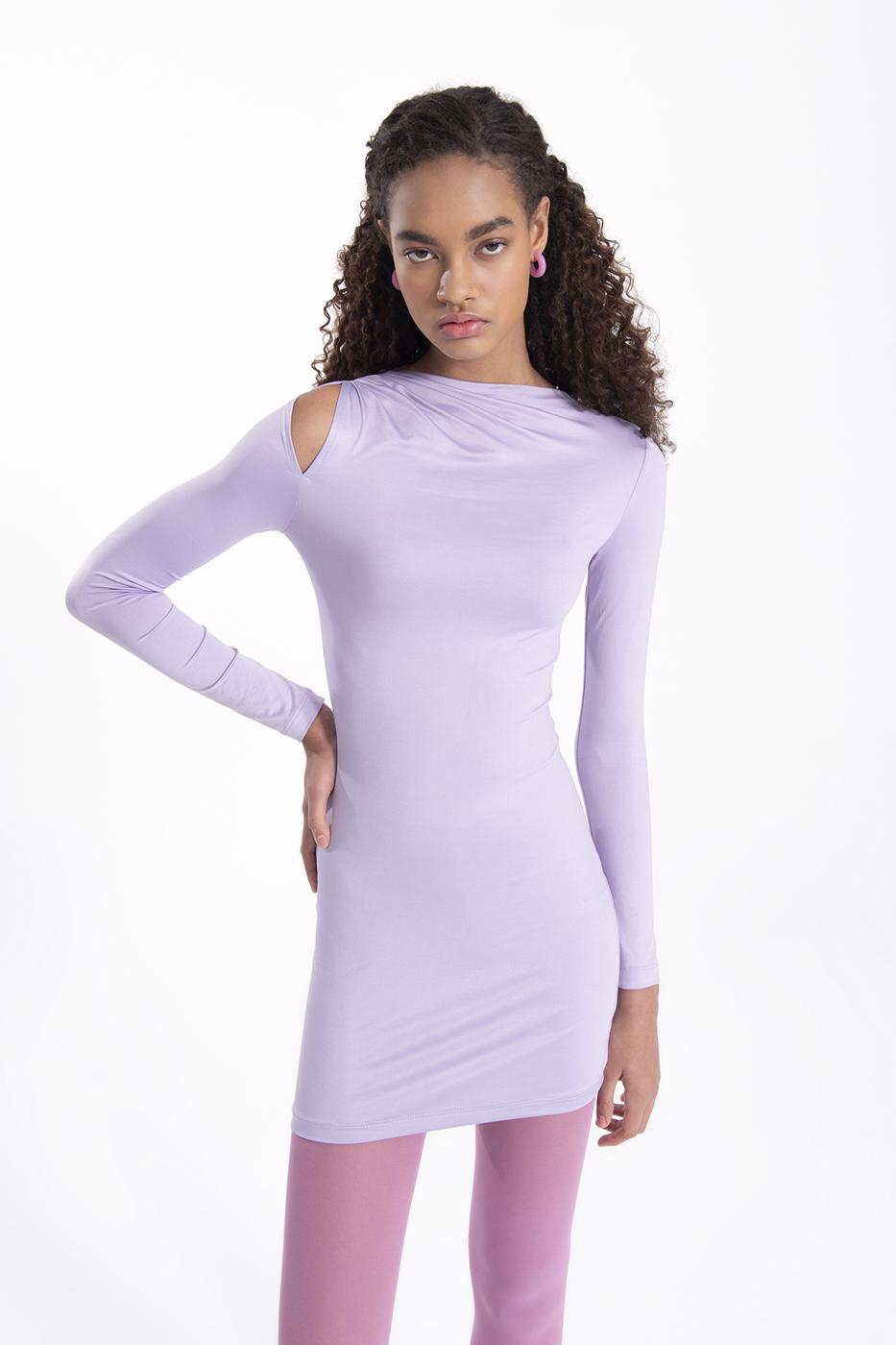 Shoulder cut out mini dress