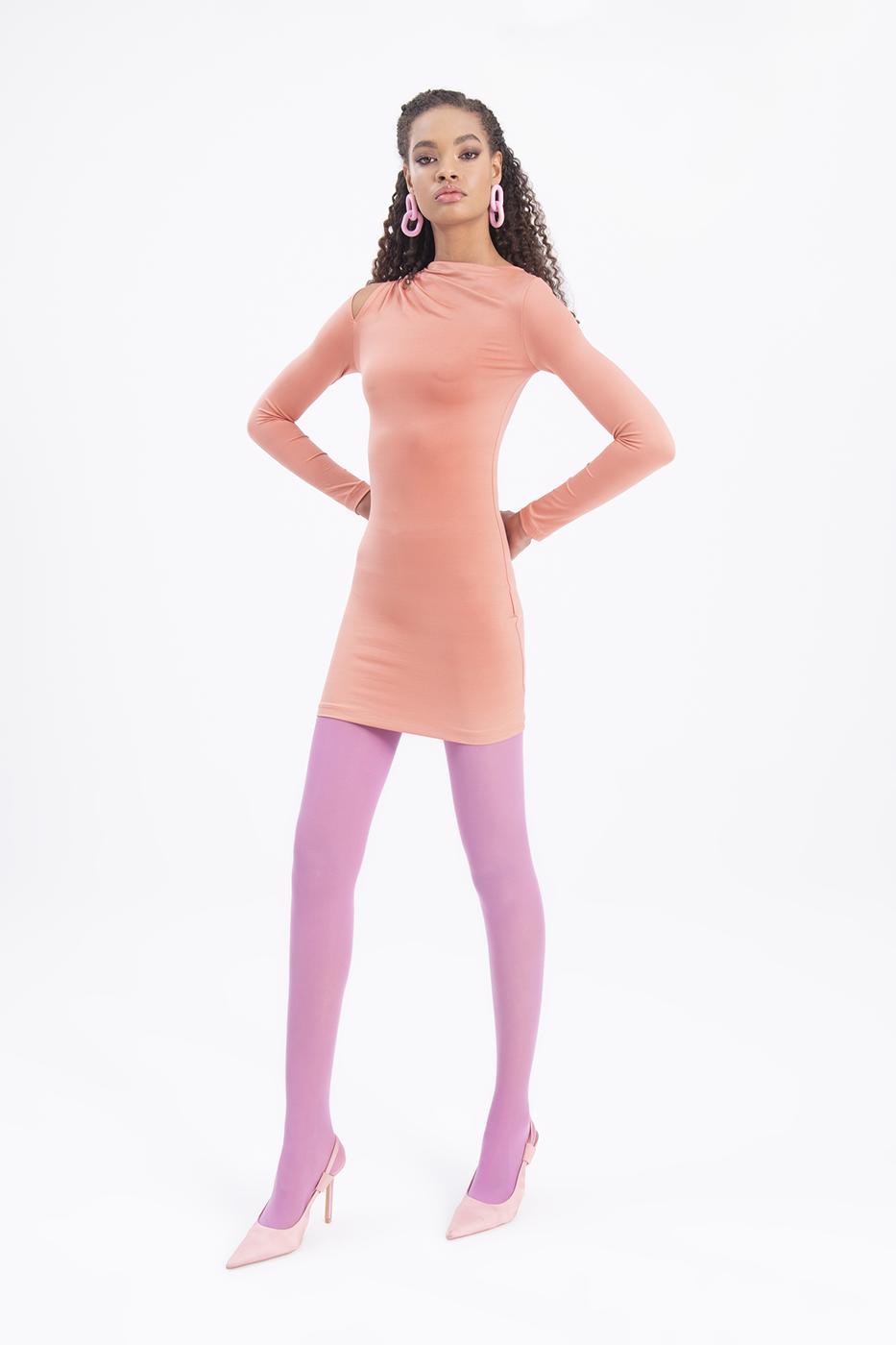 Shoulder cut out mini dress