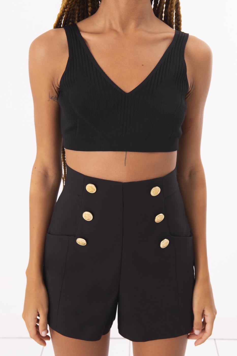 Knitted Crop Top Black