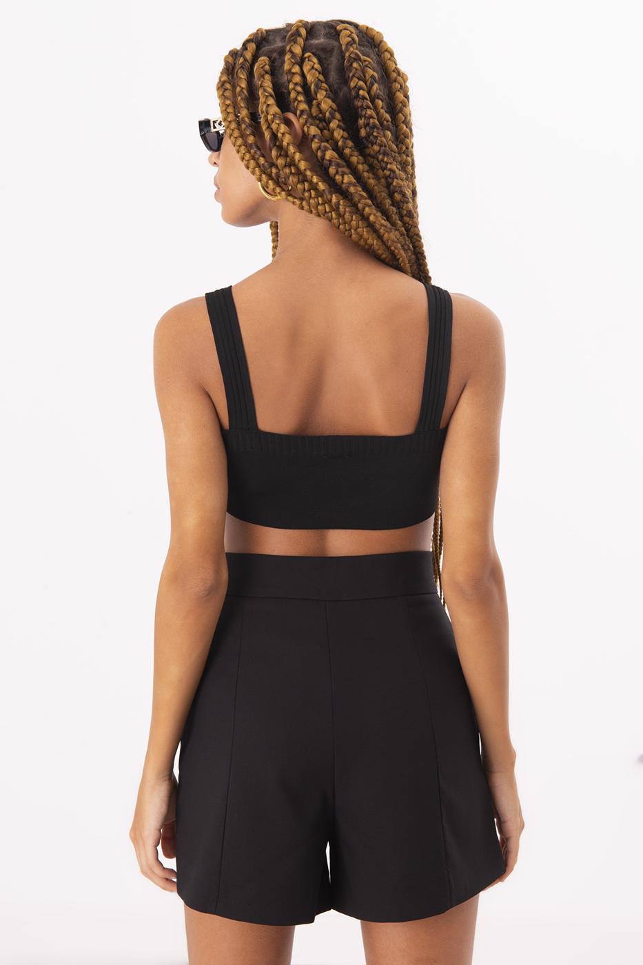 Knitted Crop Top Black