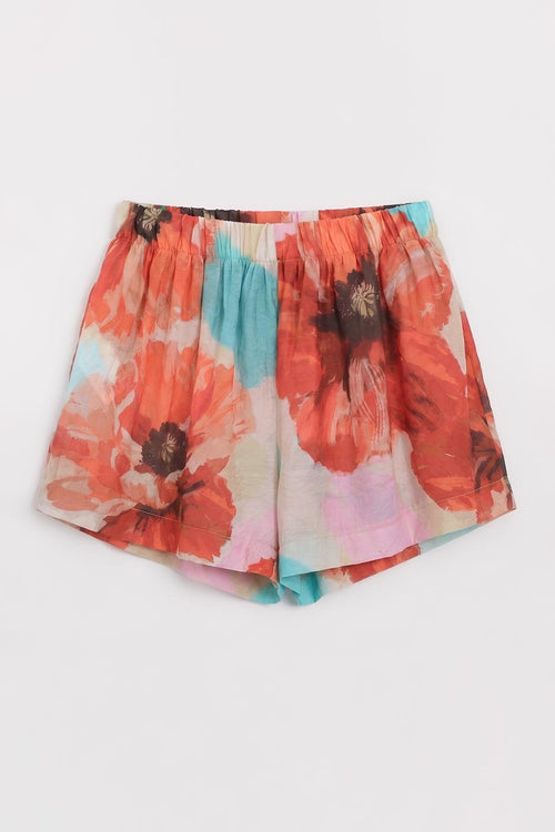Oversize Floral Mini Shorts Multı colour