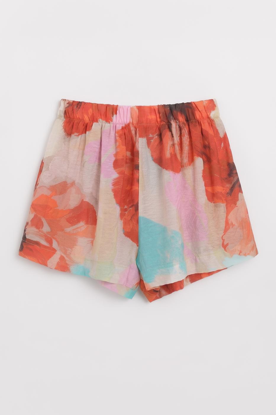 Oversize Floral Mini Shorts Multı colour