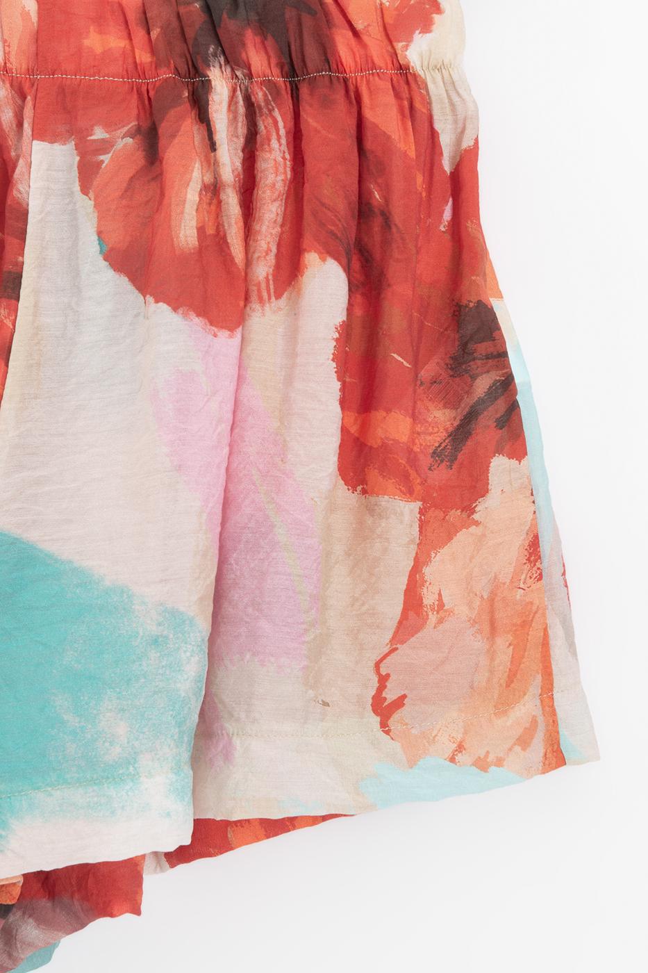 Oversize Floral Mini Shorts Multı colour
