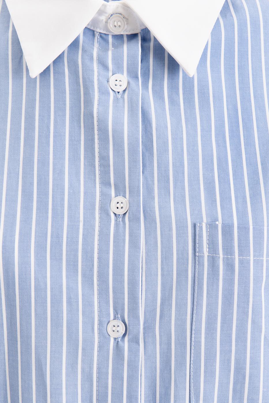 Oversize Striped Shirt Blue