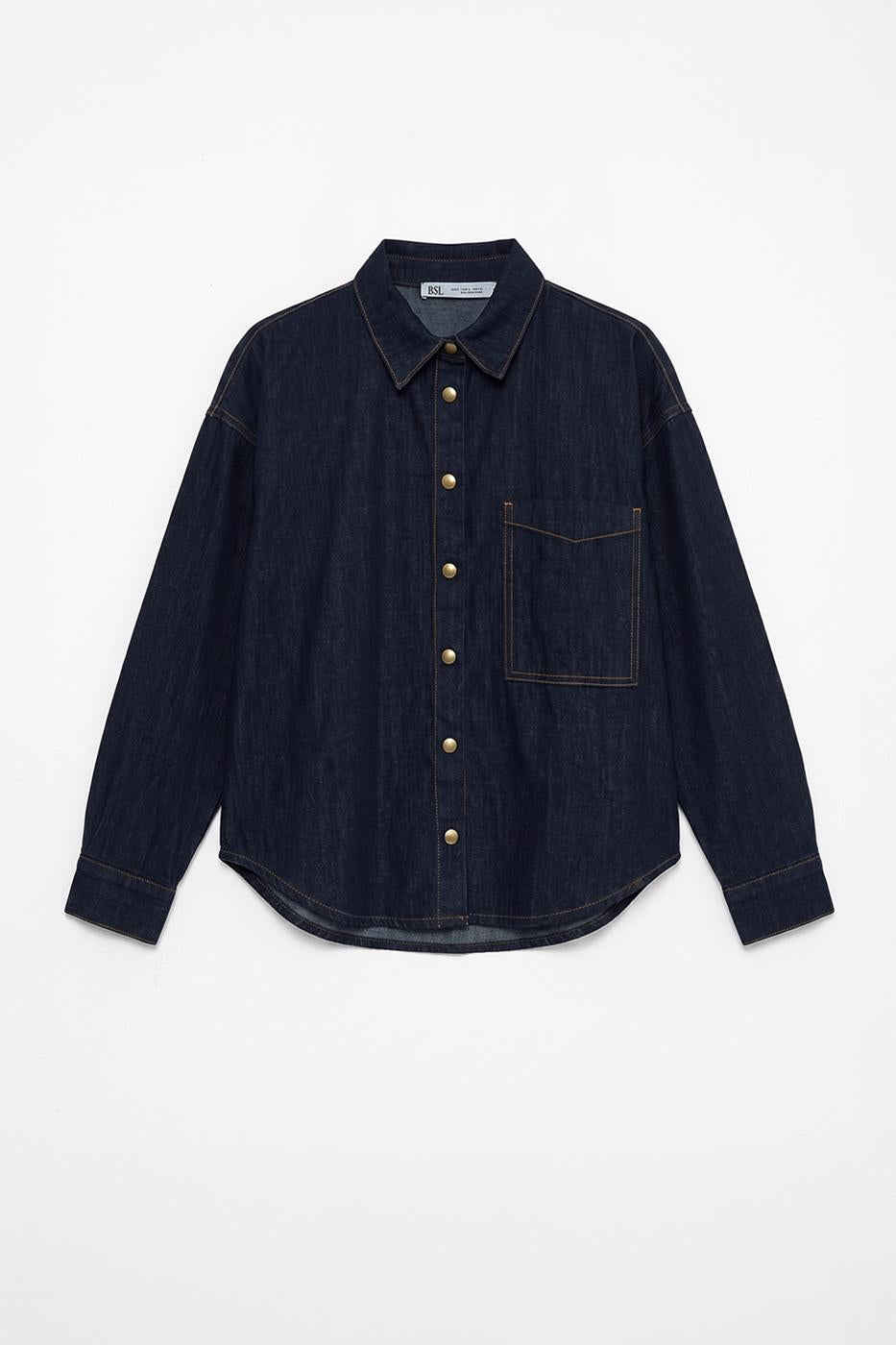 Oversize Denim Shirt Navy