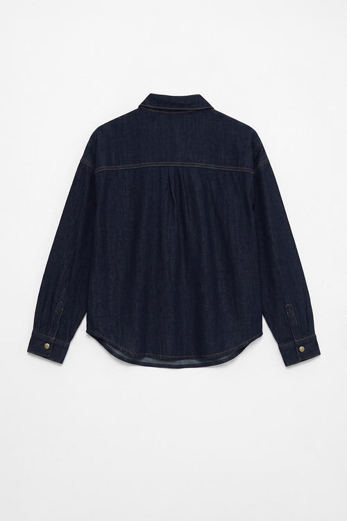 Oversize Denim Shirt Navy