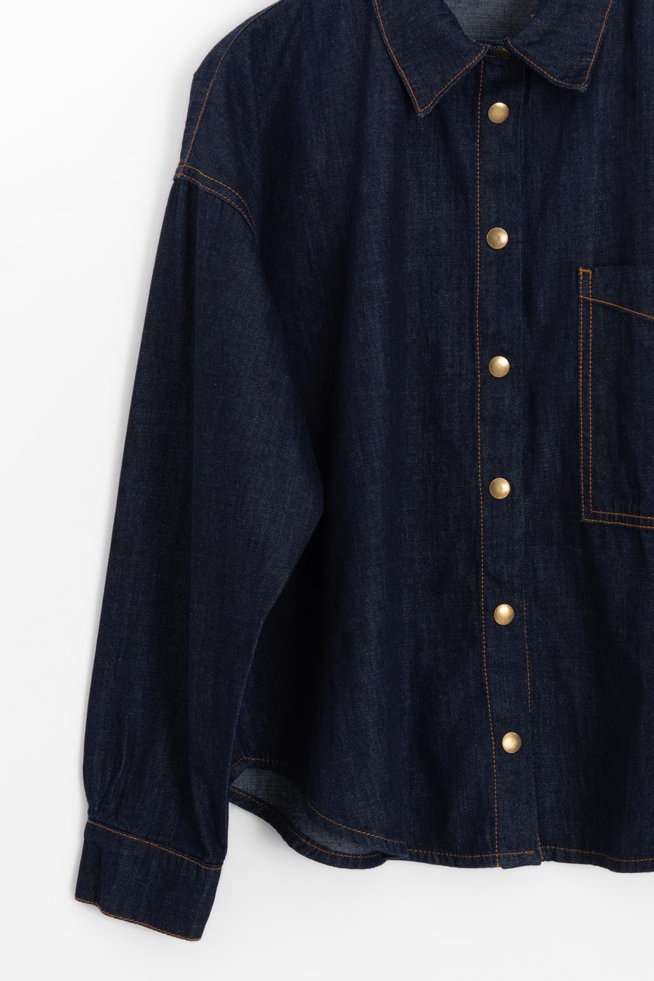 Oversize Denim Shirt Navy