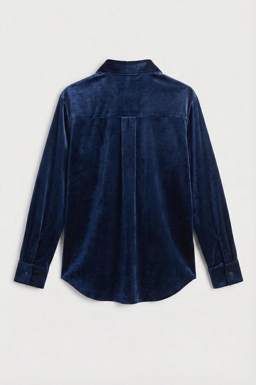 Oversize Velvet Shirt Navy