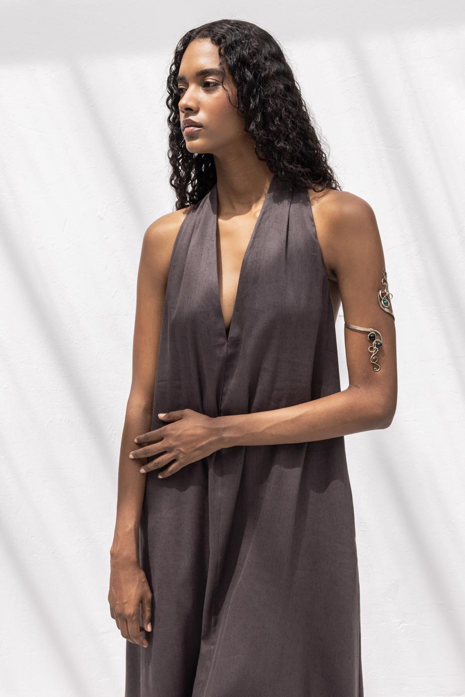 Oversize Midi Dress Brown