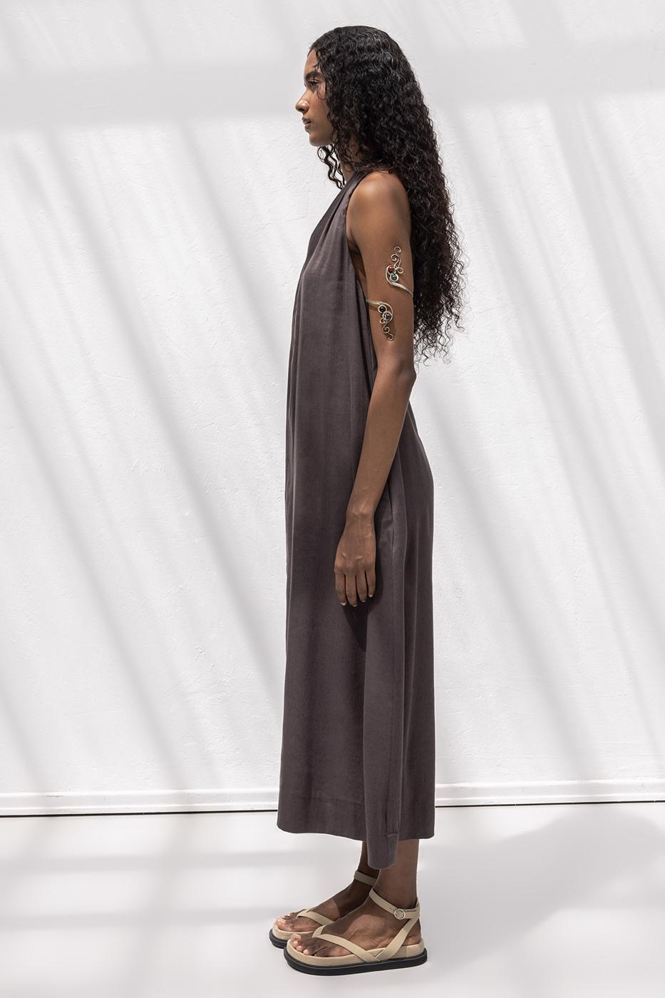 Oversize Midi Dress Brown