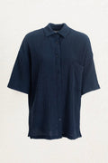 Oversize Knitted Shirt Navy