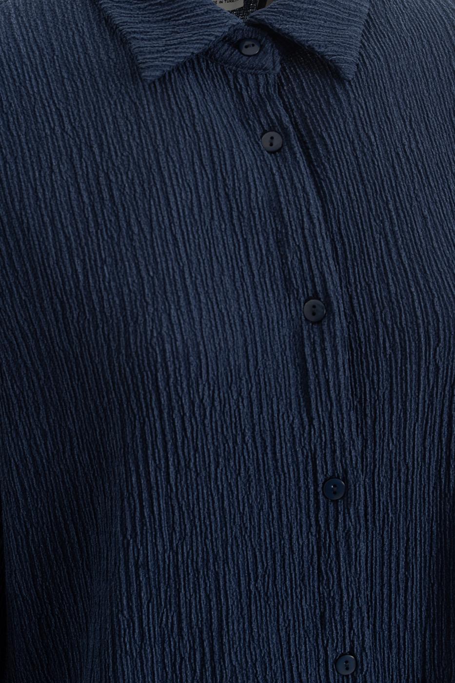 Oversize Knitted Shirt Navy