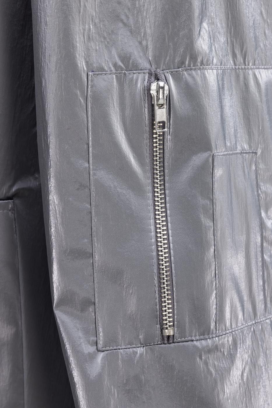 Oversized Patent Leather Trenchcoat Grey