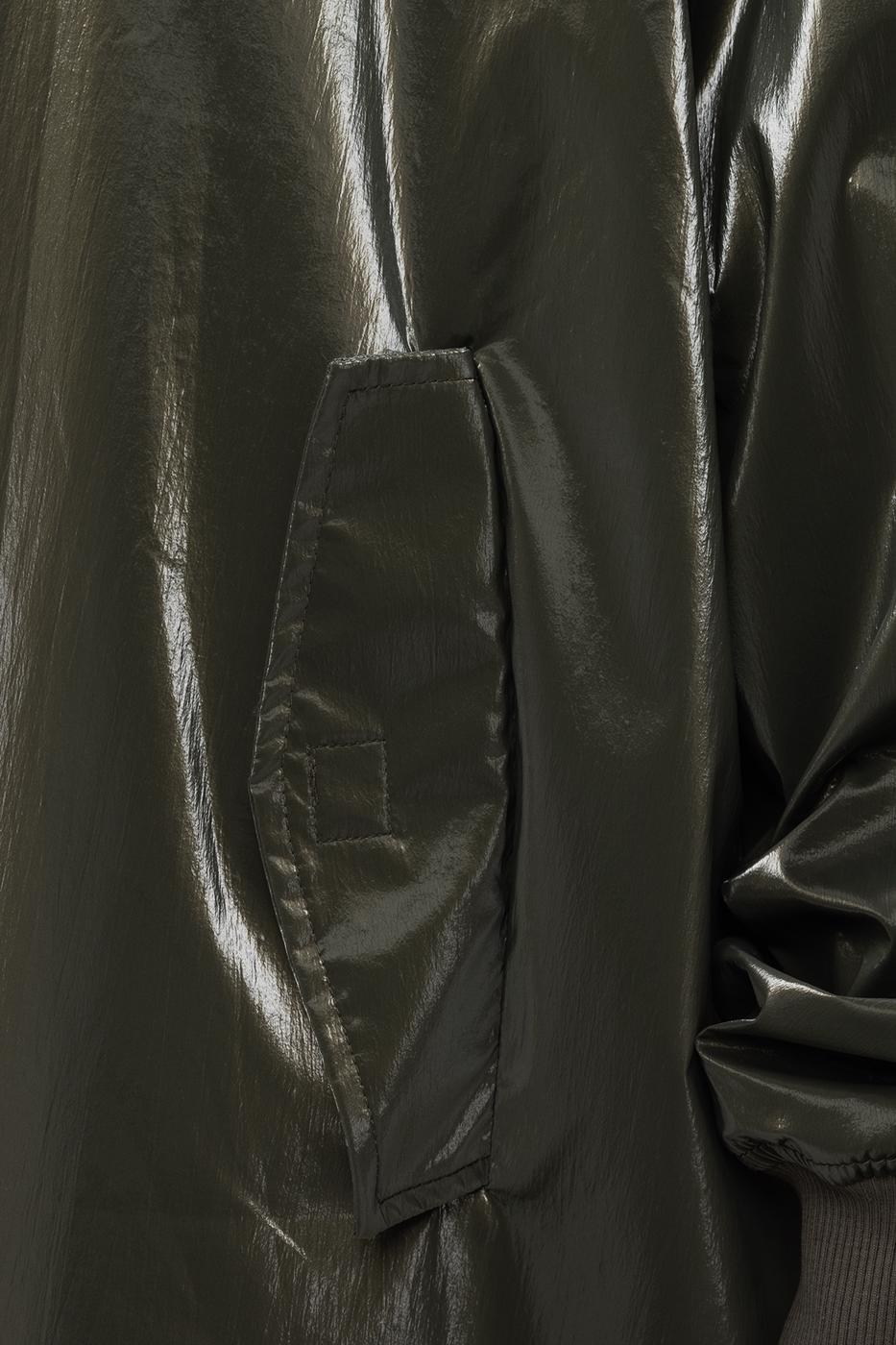 Oversized Patent Leather Trenchcoat Khaki