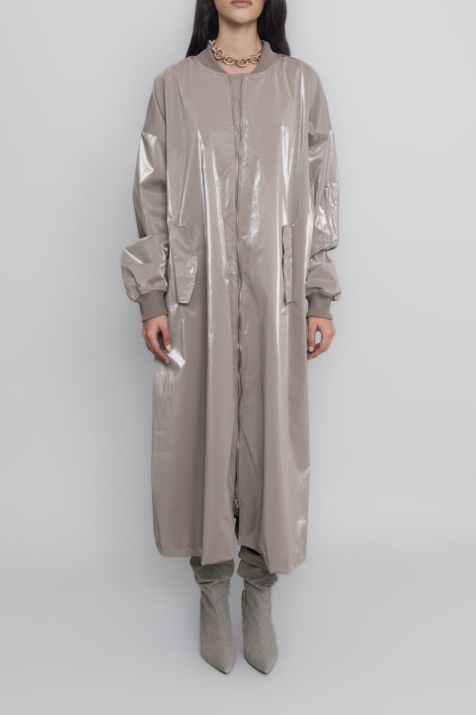Oversized Patent Leather Trenchcoat Mink