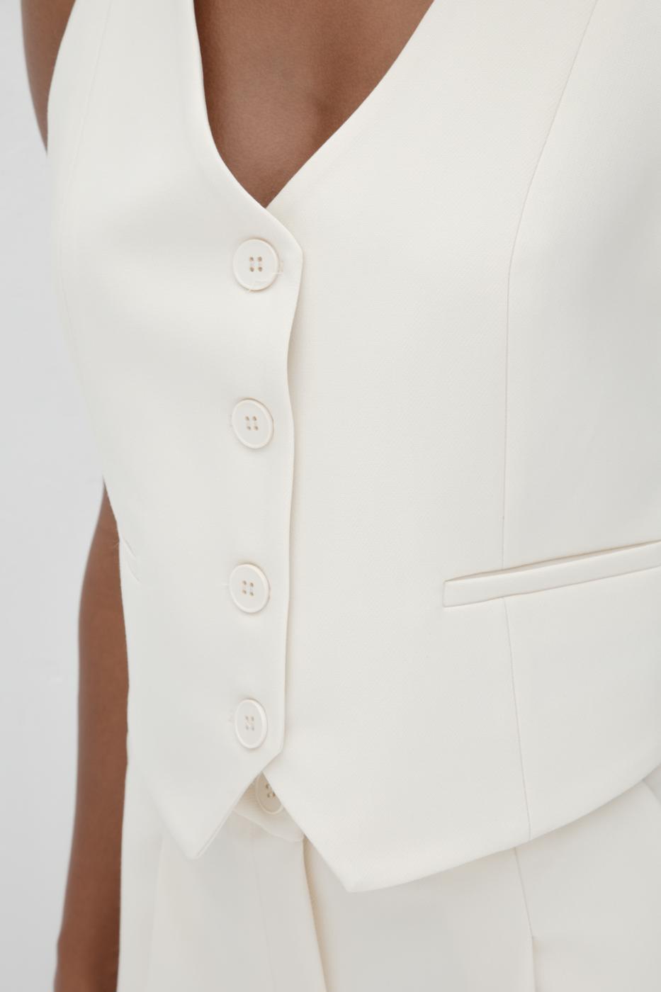 Custom Made Short Vest Ecru