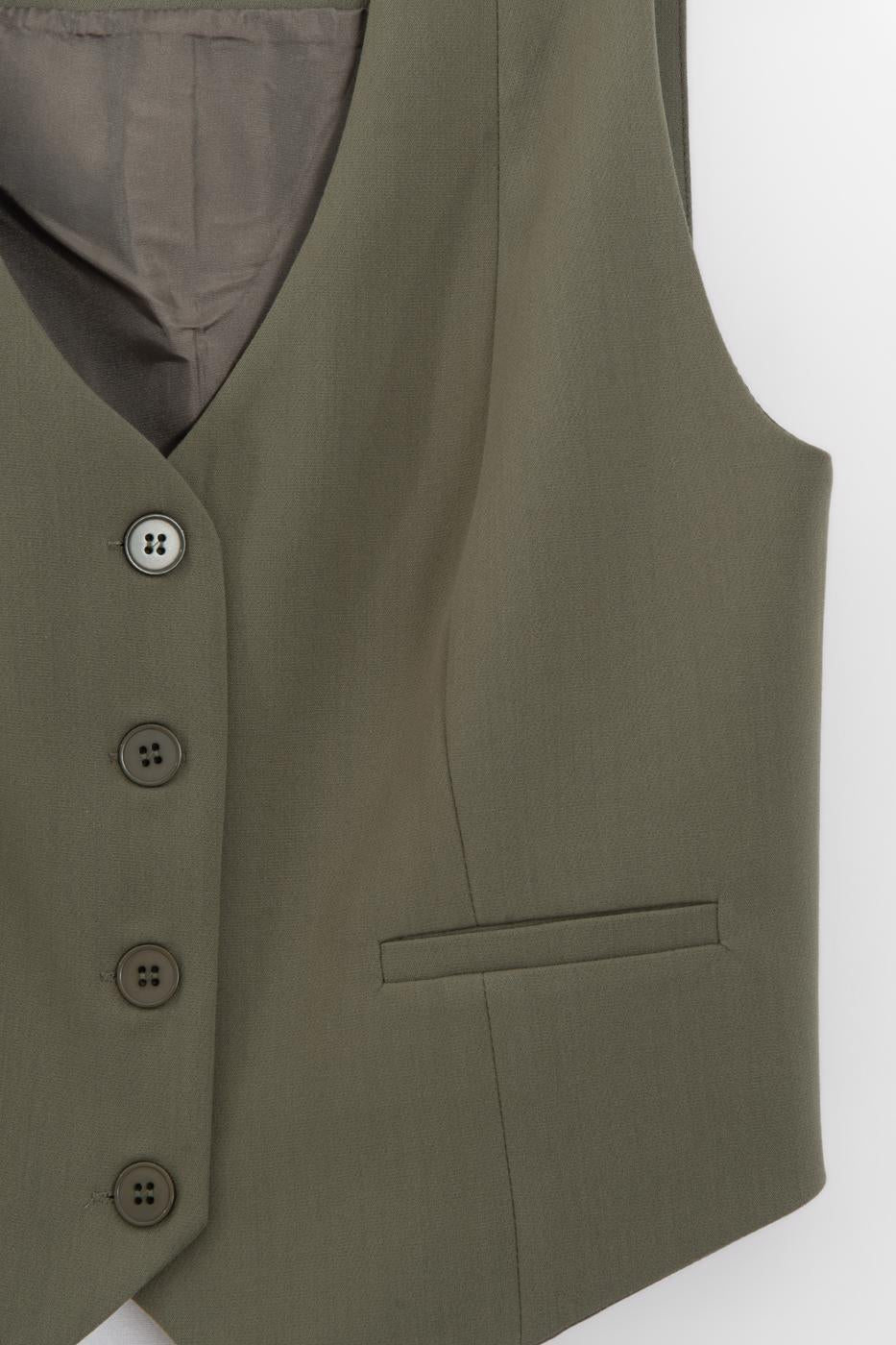 Custom Made Short Vest Khaki