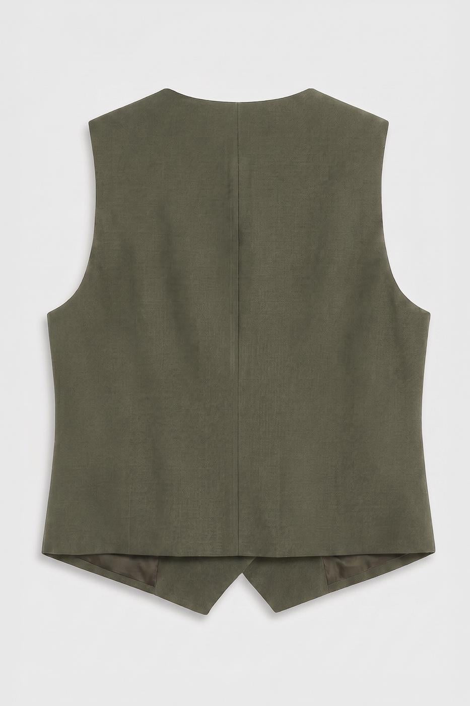 Custom Made Short Vest Khaki