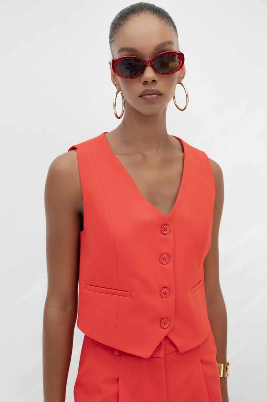 Custom Made Short Vest Red