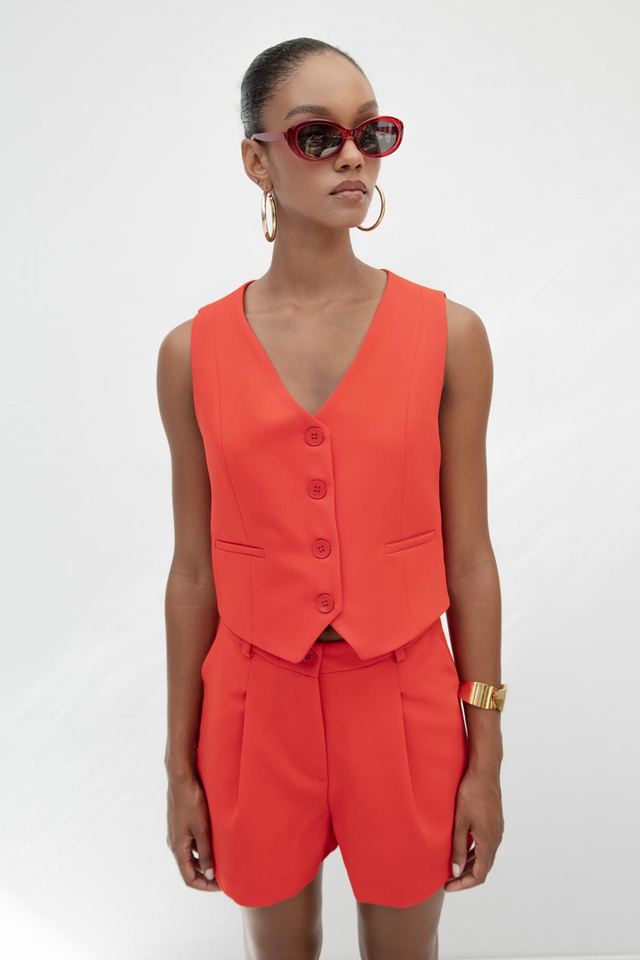 Custom Made Short Vest Red
