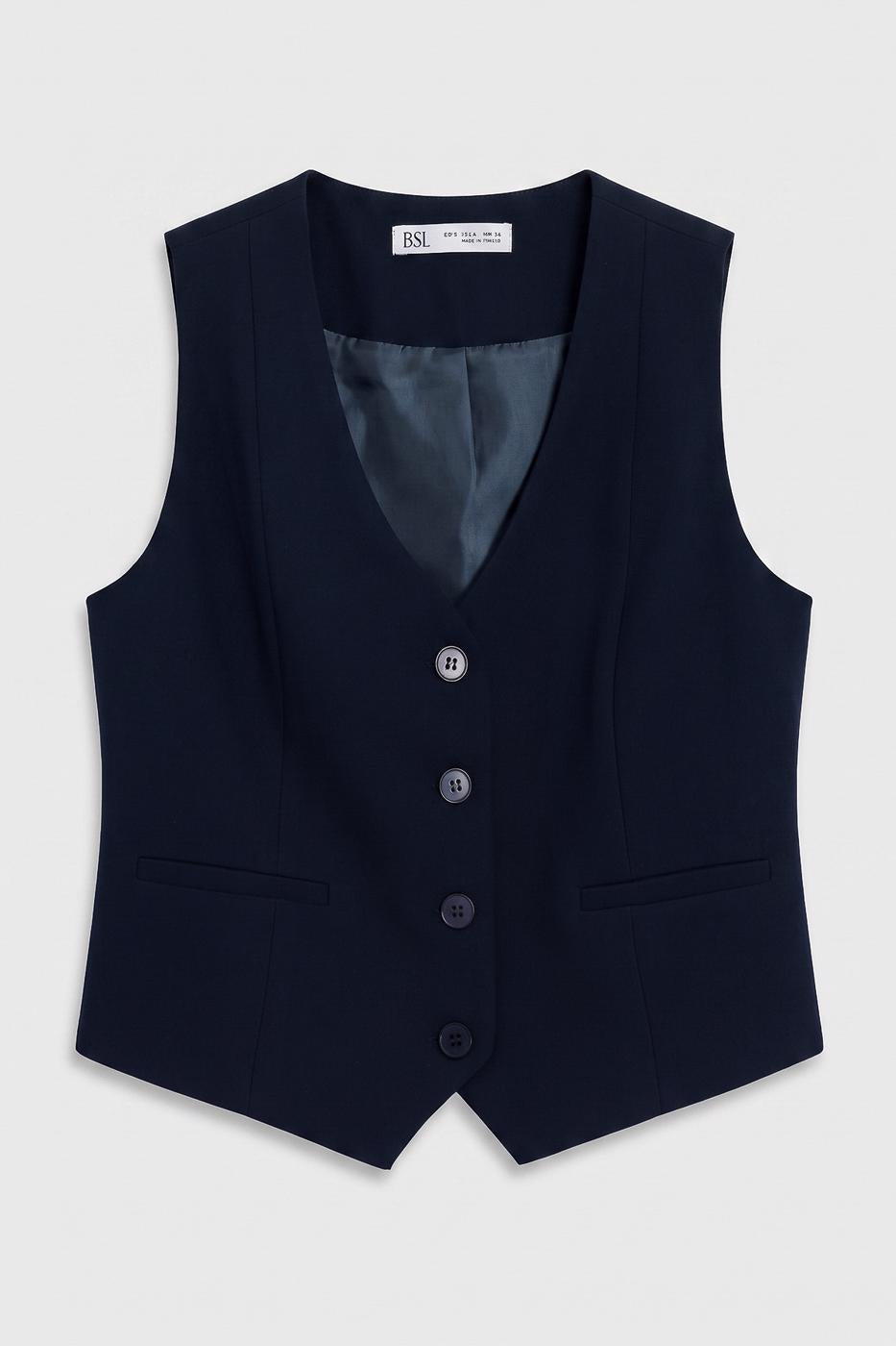 Custom Made Short Vest Navy