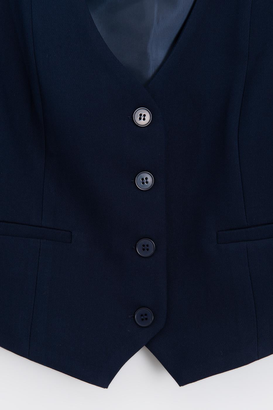 Custom Made Short Vest Navy