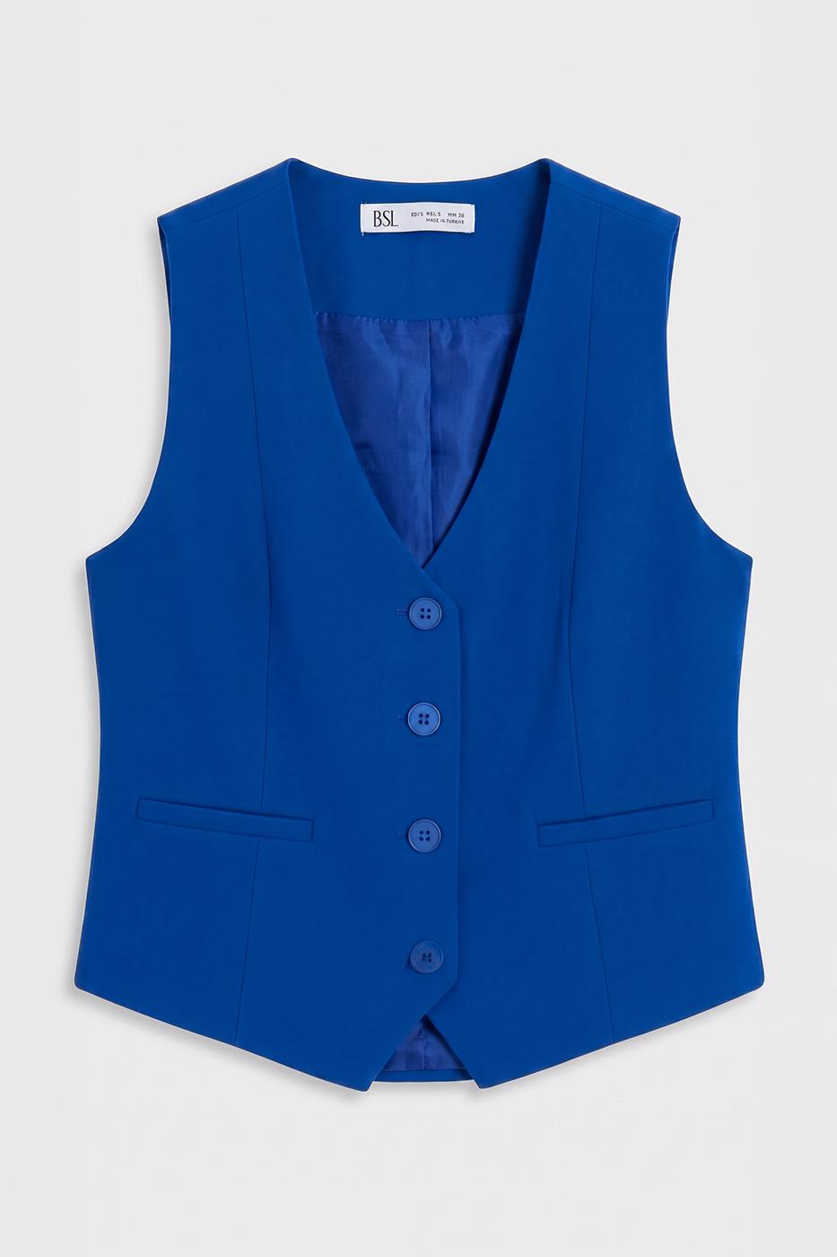 Custom Made Short Vest Sax blue