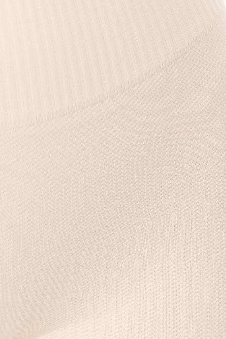 Ruffled Hem Mini Short Cream
