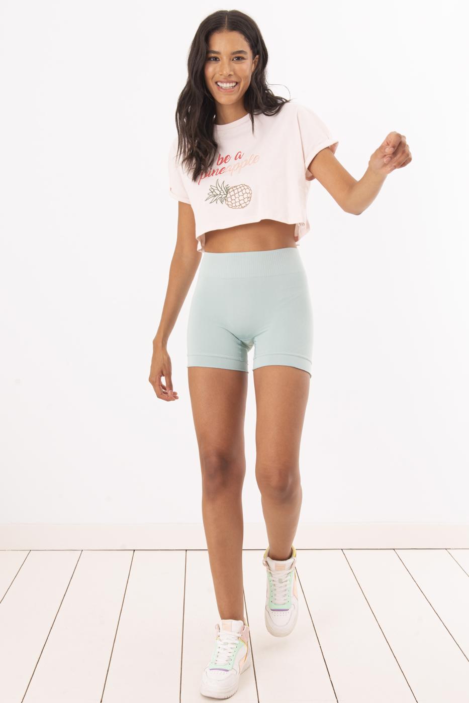 Ruffled Hem Mini Short Mint