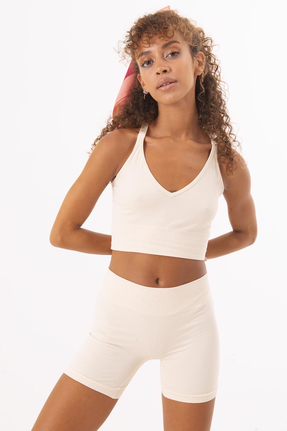 Rib-Knit Cuffed Mini Shorts