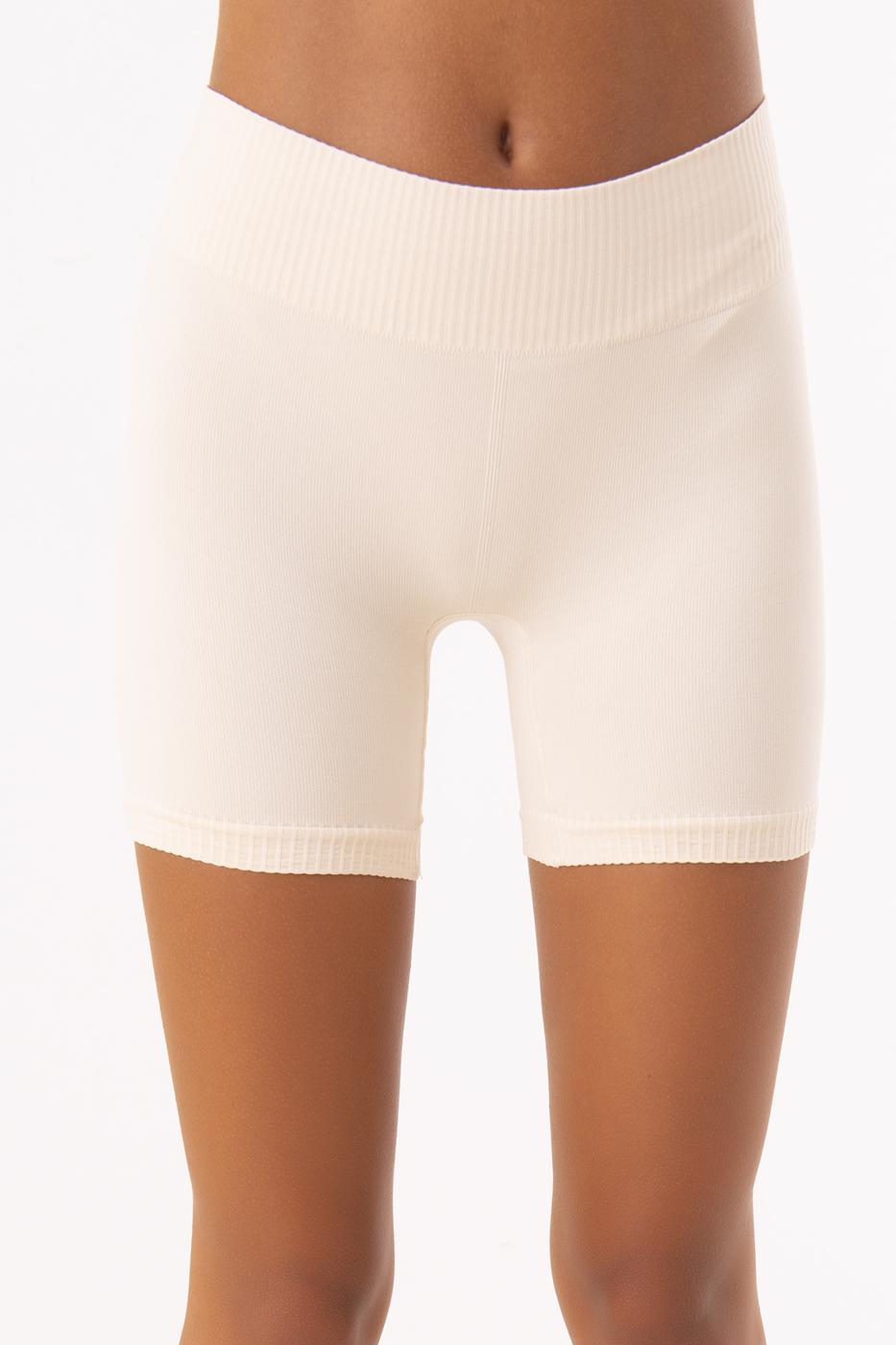 Rib-Knit Cuffed Mini Shorts