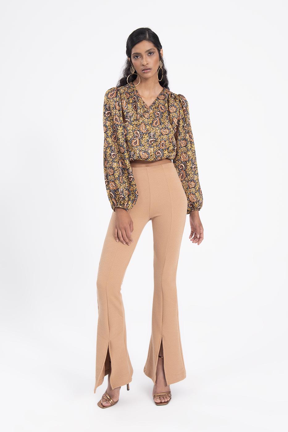Hem slit pants