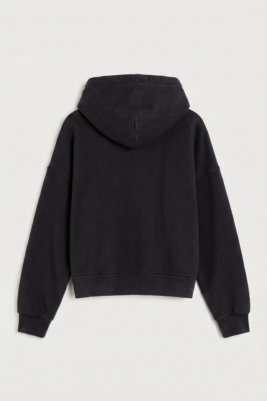 Patchwork Dyed Hooded Sweatshirt Anthracite